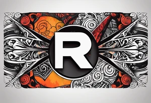 naruto headband with letter R in the middle tattoo idea