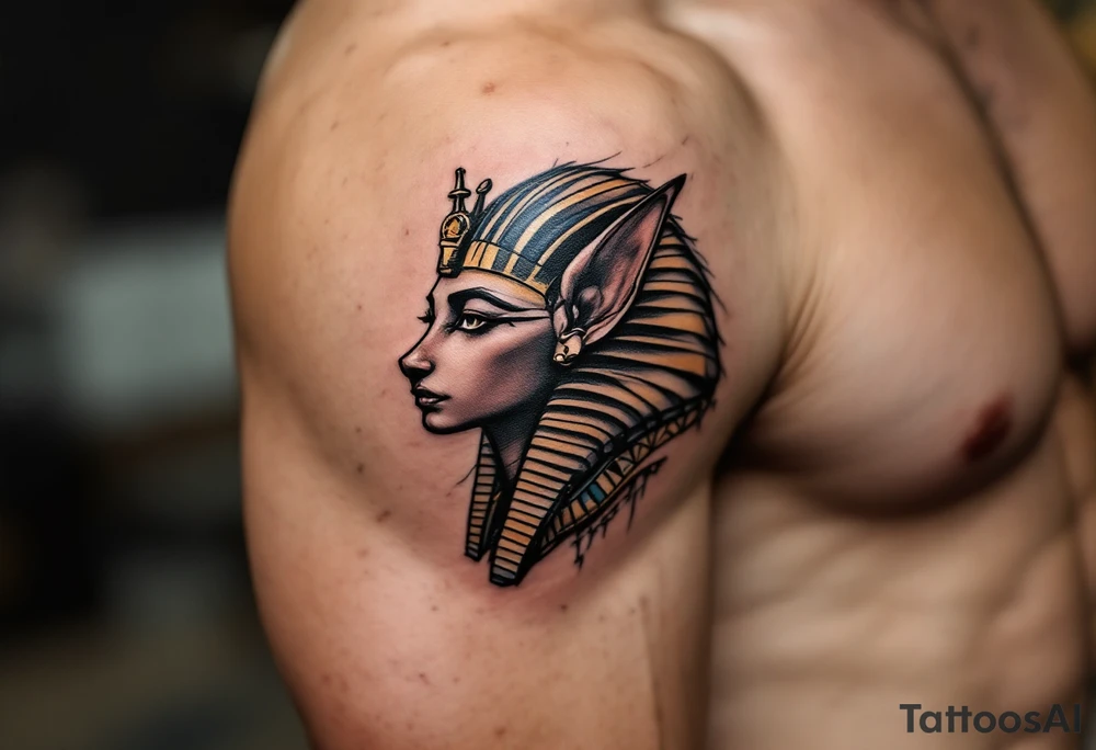 egyptian theme animals tattoo idea