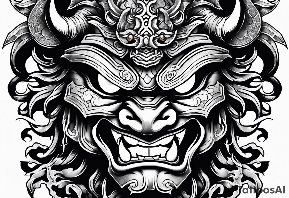 Oni mask tattoo idea