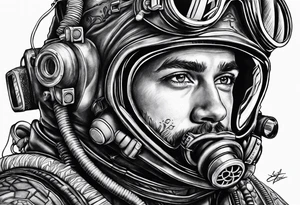 Hebrew scuba diver tattoo idea