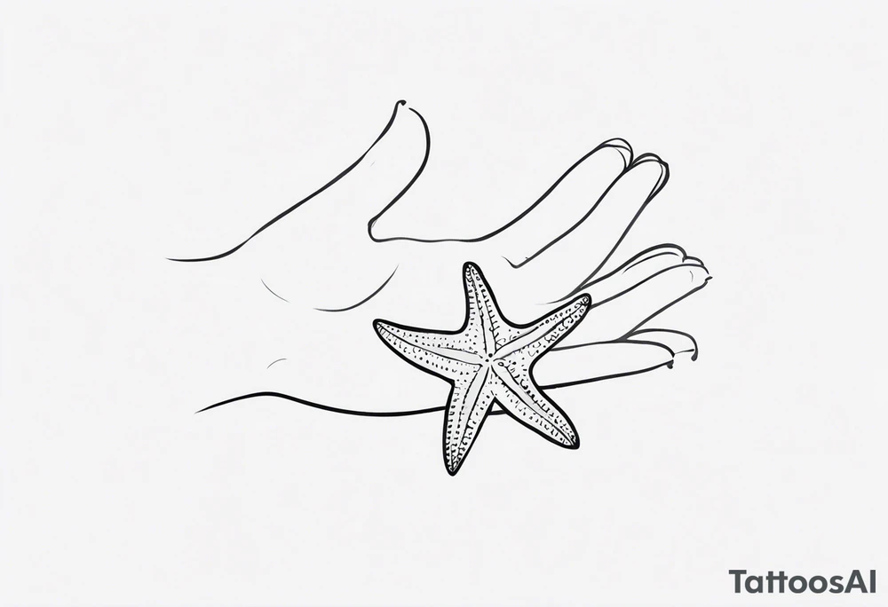 Dainty and delicate Shell/starfish wrist tattoo tattoo idea