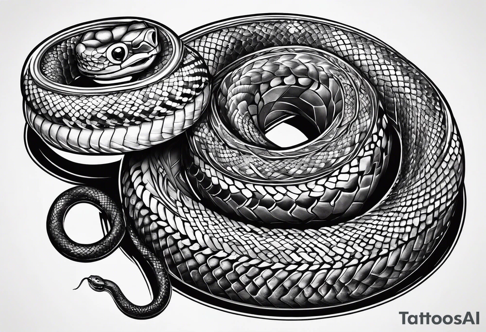 snake eating its own tail in an infinity shape instead of a circle tattoo idea