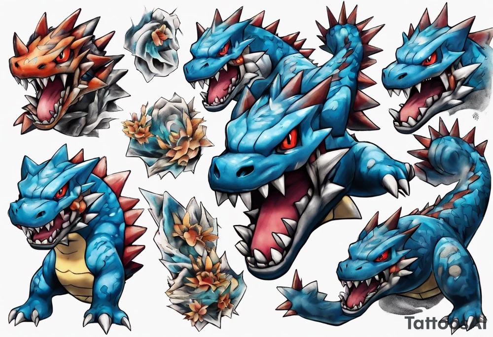 Feraligatr pokemon fierce tattoo idea