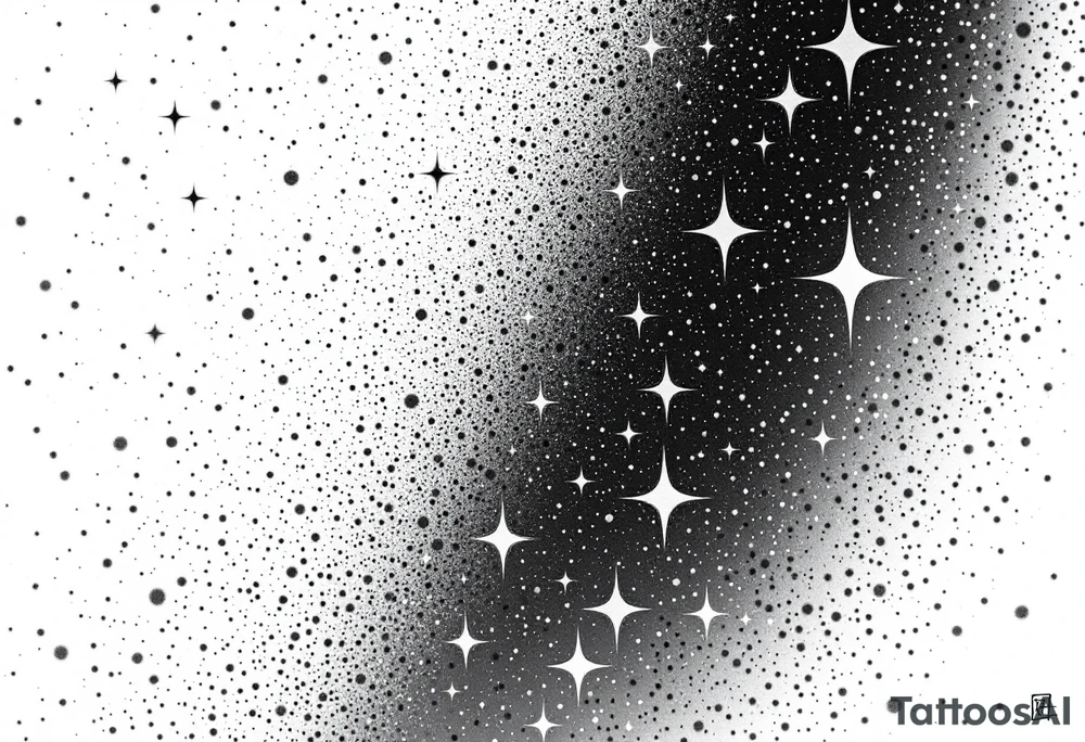 Small stars and tears background tattoo idea