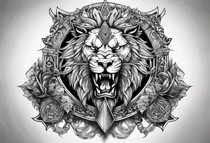 Valhalla sword shield  axe lion dragon 
Valknut  chains tattoo idea
