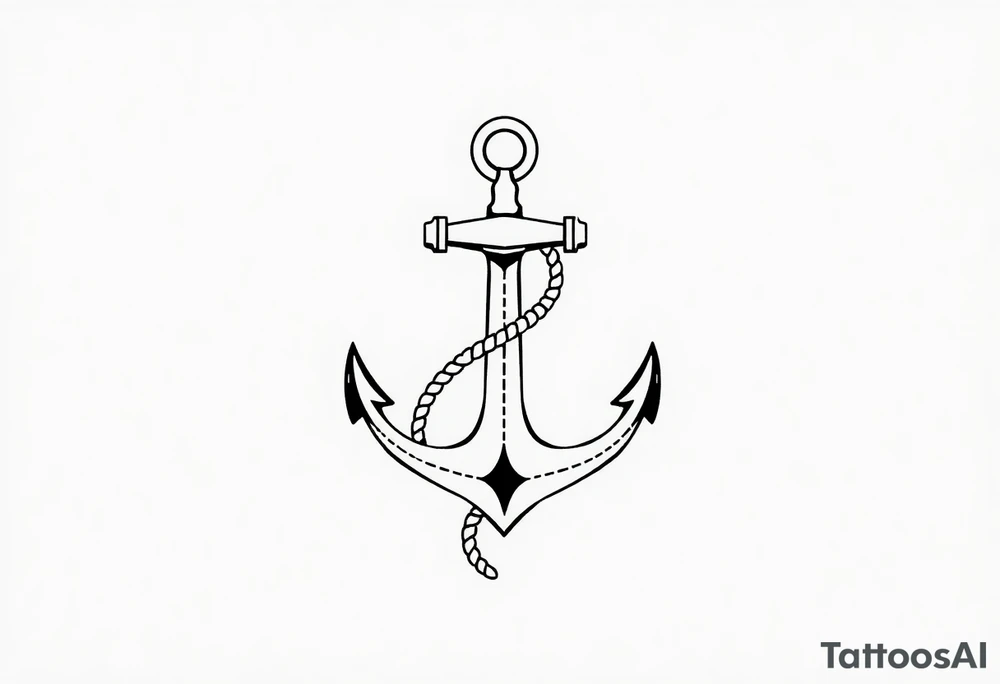 anchor with rope tattoo idea