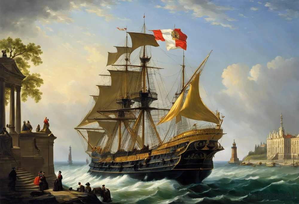 In the foreground stands the majestic figure of Duke de Richelieu, the renowned governor, pointing forward as if commanding the waves of the Black Sea. Surrounding him are symbols of Odesa - a ship's wheel representing the city's maritime heritage, a lighthouse beacon guiding seafarers, and the monumental Potemkin Stairs descending to the port. In the background, the waves of the Black Sea, intrinsic to Odesa's coastal identity, seem to applaud its grandeur. This tattoo embodies the unique spirit of Odesa, its rich history, and inseparable bond with the sea. tattoo idea