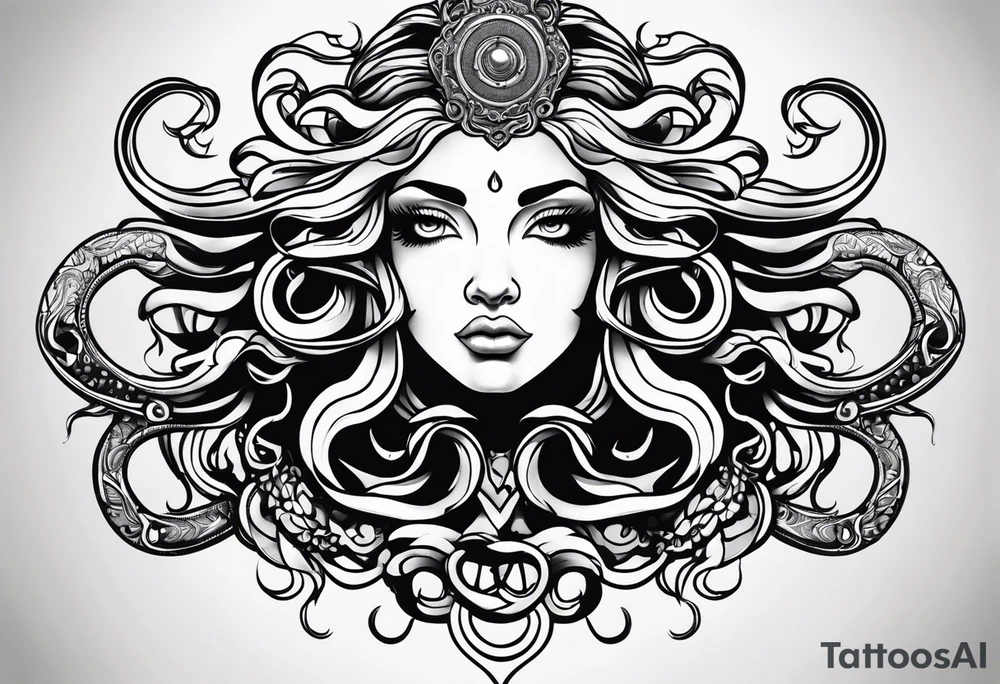 Medusa looking into you tattoo idea