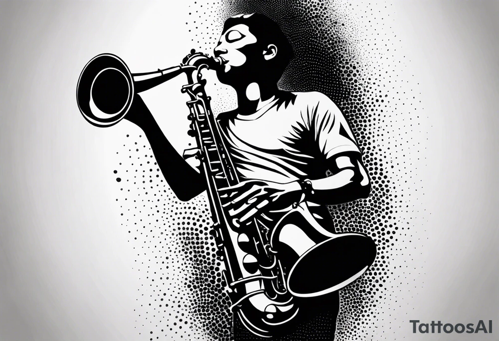saxophone music tattoo idea