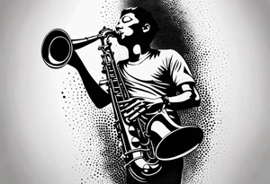 saxophone music tattoo idea