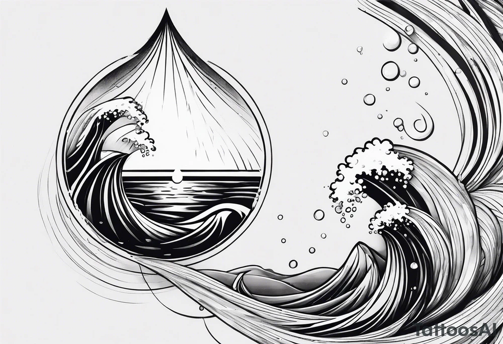 water drop falling into ocean tattoo idea