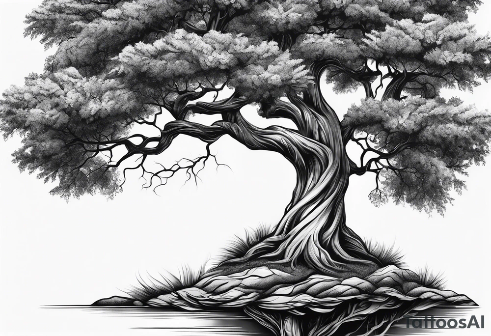 tree in the shape of a hand tattoo idea