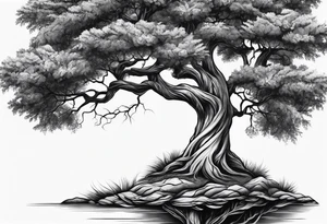 tree in the shape of a hand tattoo idea