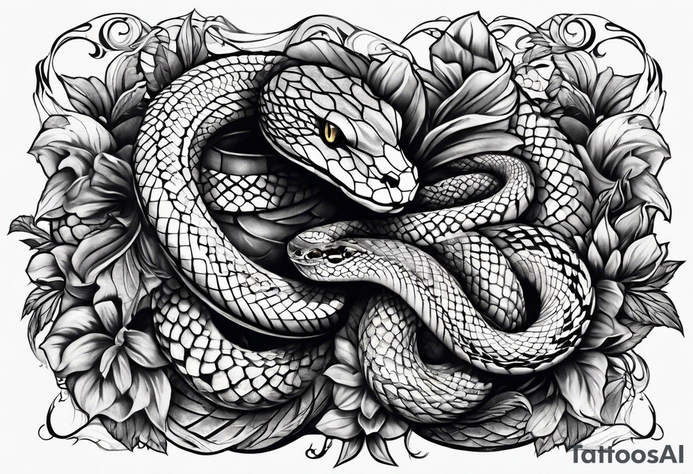 snake biting into vein tattoo idea