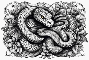 snake biting into vein tattoo idea