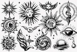 Wasser Nymphe Sonne tattoo idea