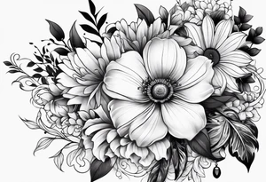half sleeve with flowers and lace tattoo idea
