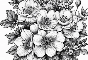 Hawthorn flowers tattoo idea