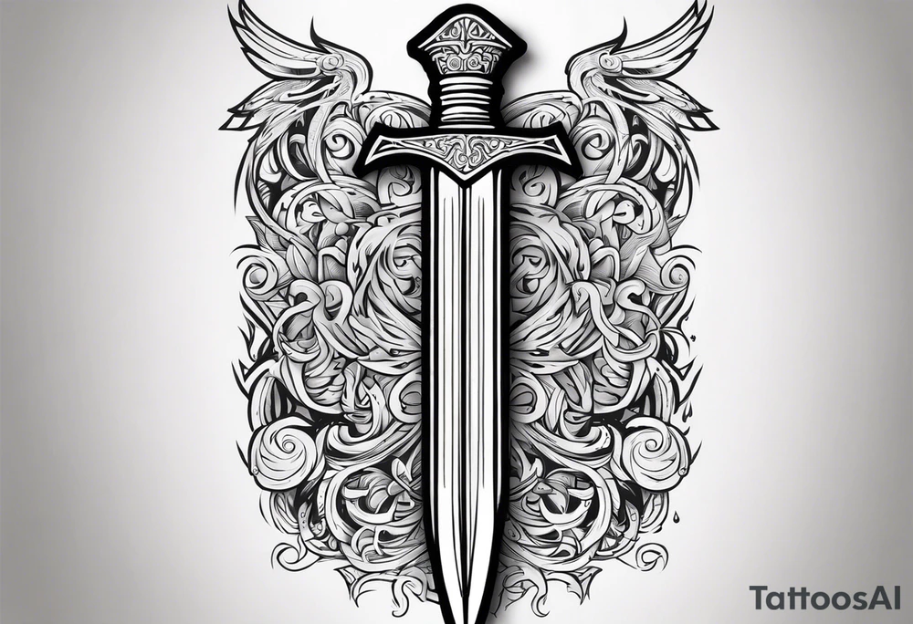 Valhalla sword god tattoo idea