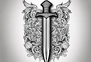 Valhalla sword god tattoo idea