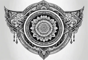 Mandala half moon tattoo idea