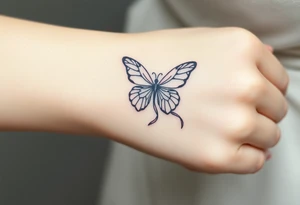 ethereal butterfly with flowing silk ribbons in moonlight tattoo idea