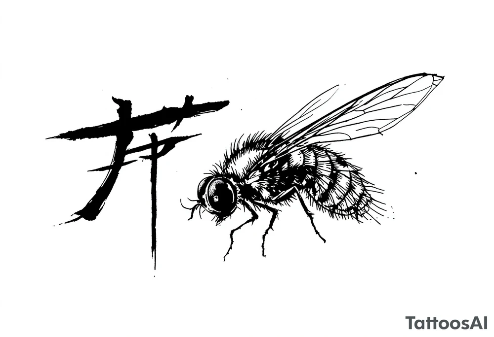 fly word in japanese tattoo idea