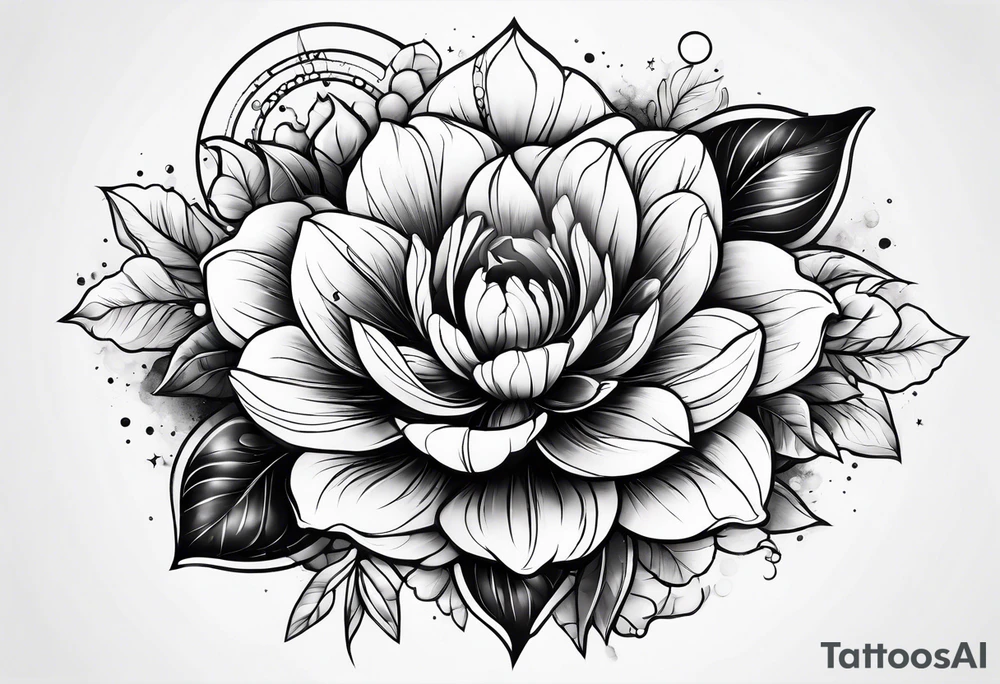 a flower within a galaxy tattoo idea