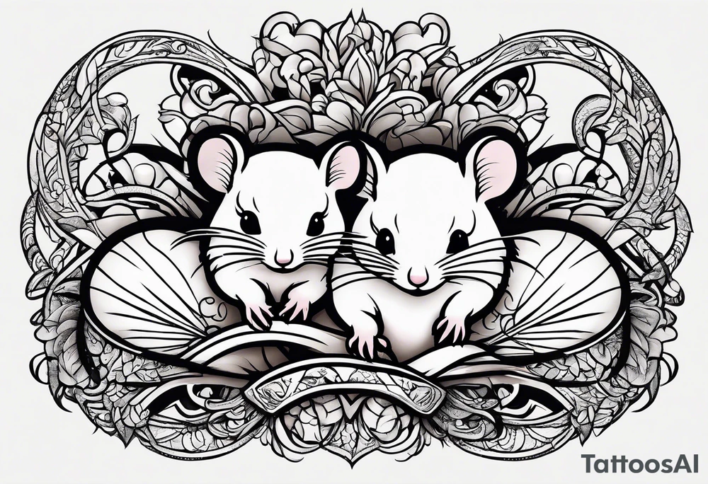 A collection of rats or mice whose tails are intertwined and bound together in some way. tattoo idea
