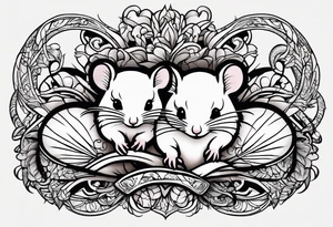 A collection of rats or mice whose tails are intertwined and bound together in some way. tattoo idea