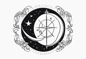 Sagittarius and moon tattoo idea