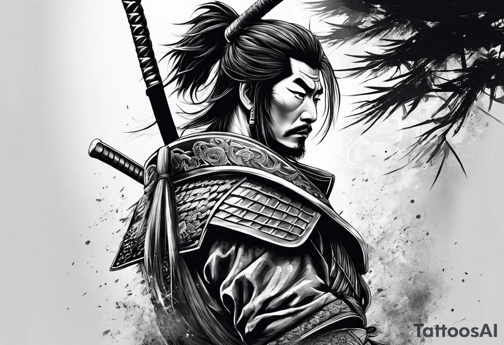 samurai with mask tattoo idea