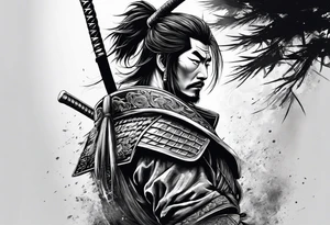 samurai with mask tattoo idea