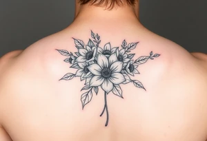 September and 2 may birth flower bouquet tattoo idea