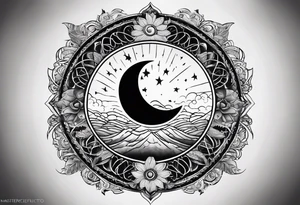 simbolo del infinito con el sol por un lado y la luna por el otro tattoo idea