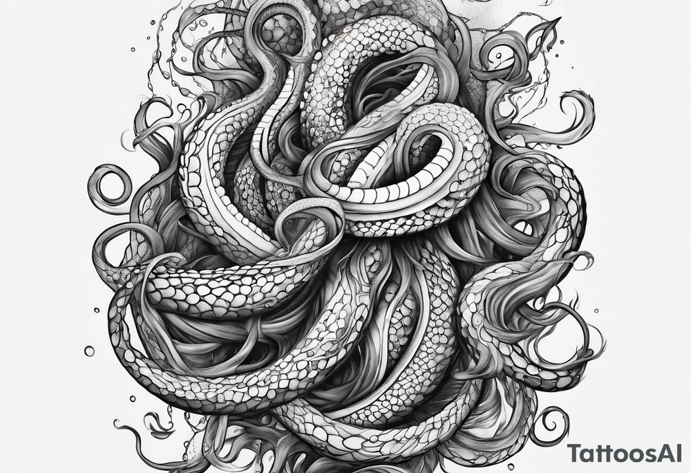 natural real entwined tentacles tattoo idea