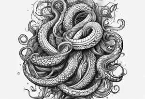 natural real entwined tentacles tattoo idea