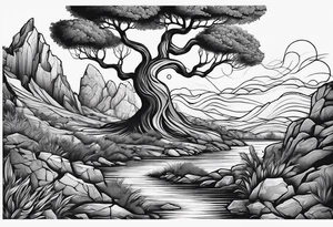 A tree or plant sprouting from a broken rock. tattoo idea