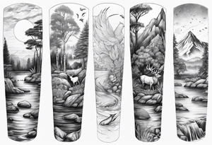 Nature  sleeve animals water tattoo idea