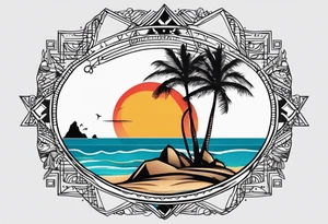 Simbolo capo verde con coordinate tattoo idea