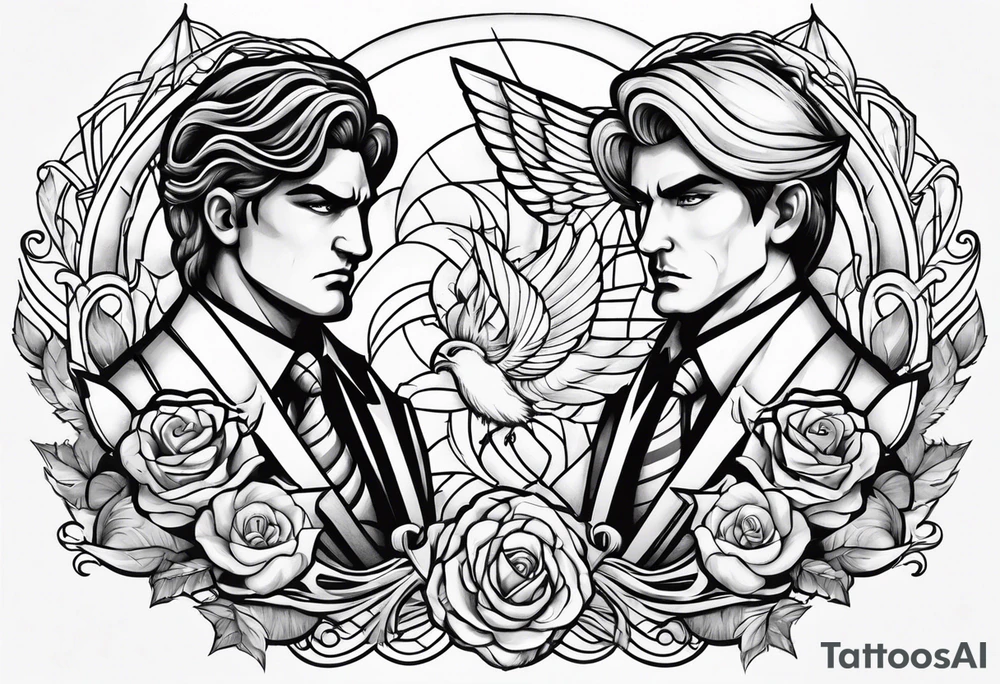 Lawyer good and evil tattoo idea