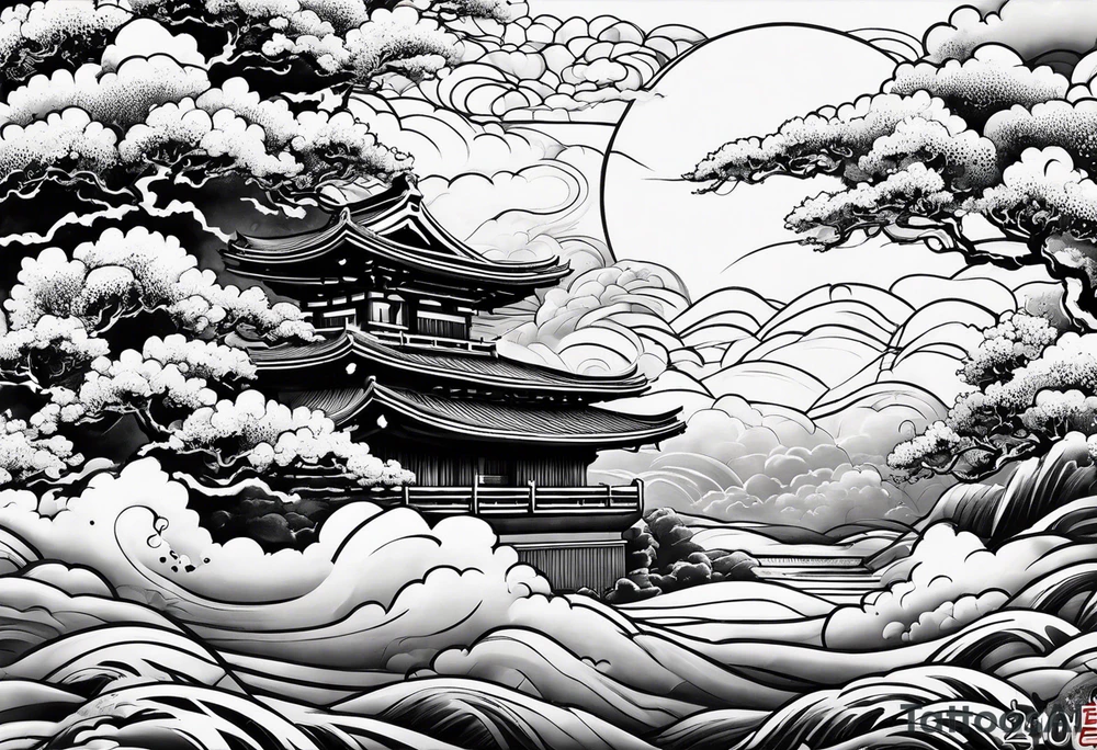 thick clouds japanese sleeve tattoo tattoo idea