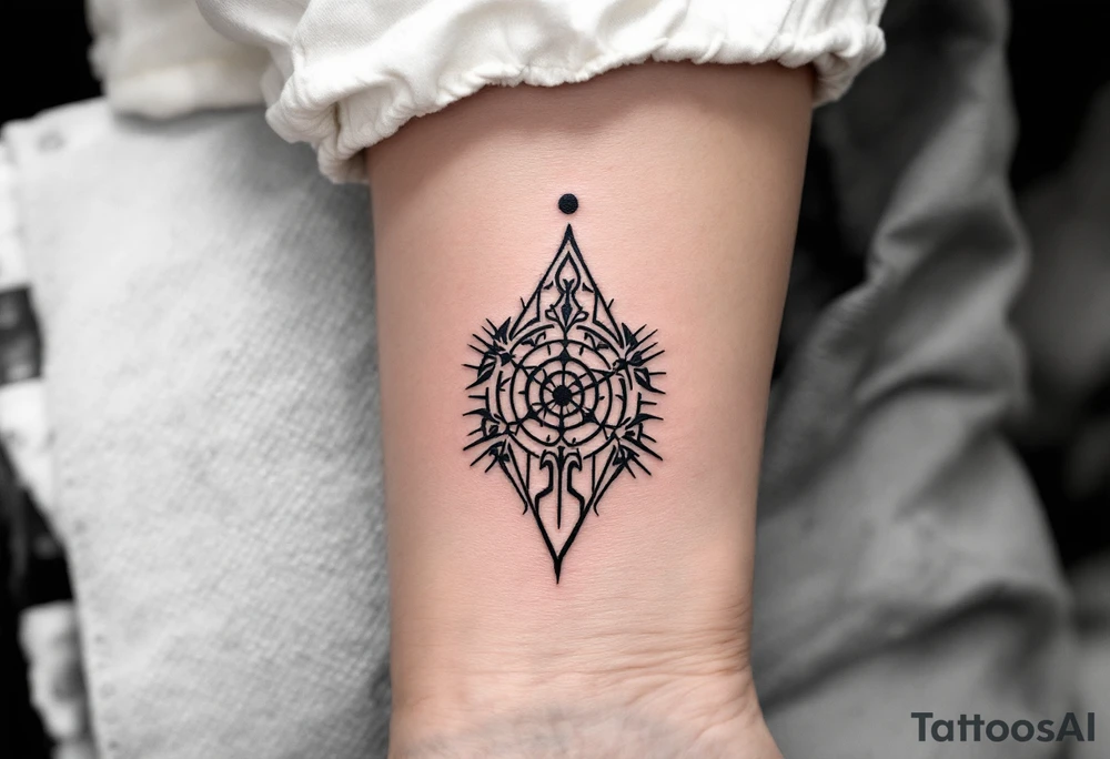 A comma line with a dot above symbolizing semmicilon tattoo idea