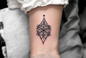 A comma line with a dot above symbolizing semmicilon tattoo idea