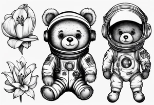 Teddy bear astronaut lily’s tattoo idea