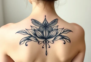 Lotus with dragonfly tattoo idea