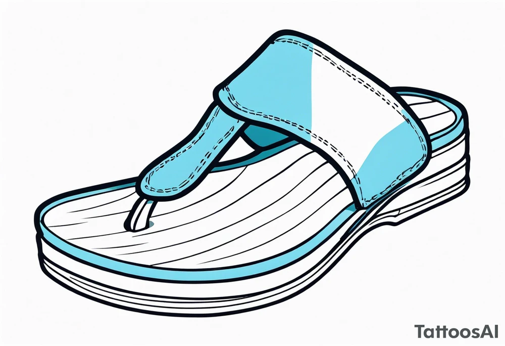 tiny light blue flip flop tattoo idea