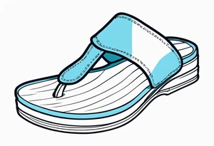 tiny light blue flip flop tattoo idea