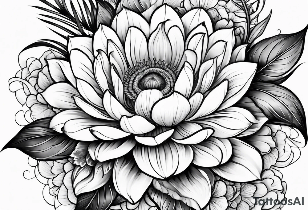 Flower full sleeve tattoo idea