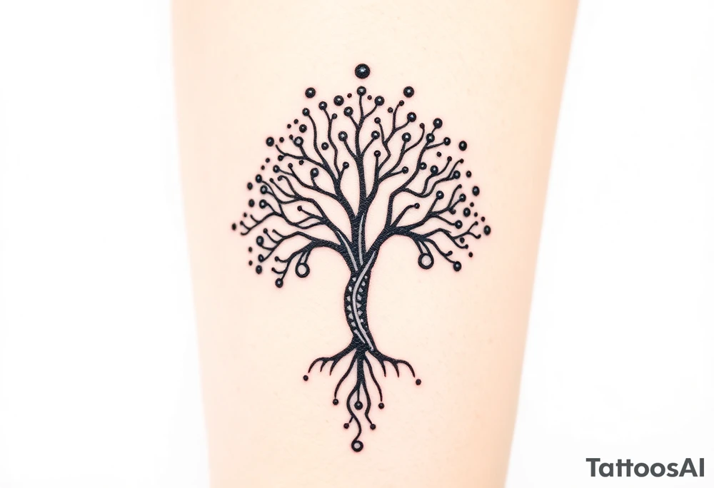 mystical tree of life tattoo idea